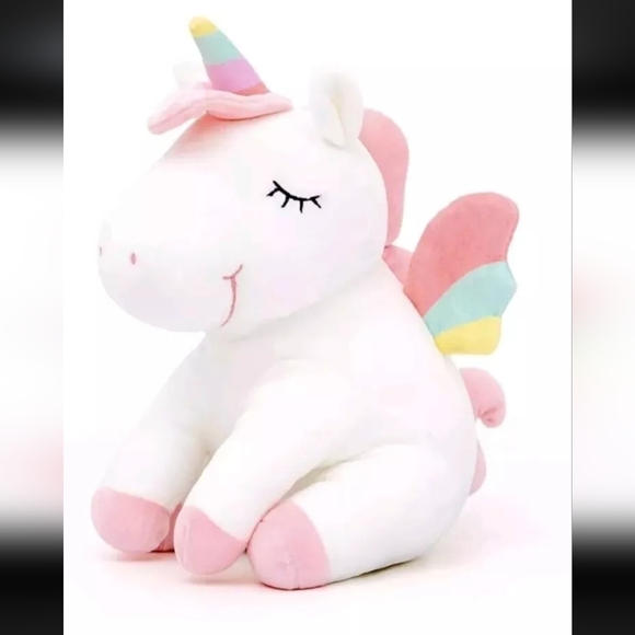 White Unicorn With Led Lights Plush 12 Inches Adorable Soft Perfect Gift - Picture 2 of 2